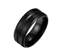 RVHAOODI Anillos simples de 8 mm para hombres y mujeres Scrub de acero inoxidable pareja Regalos de boda de la fiesta de bodas Joyas de moda neutral