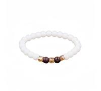RVHAOODI Beaded S, Beade s Natural White Jade Beads Square Garnet Colgante elástica Reiki Joyería de cristal para mujeres hombres