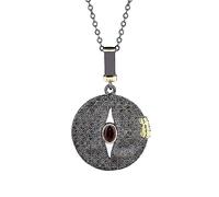 RVHAOODI black necklace exaggerated disc inlaid red zircon pendant necklace 925 women's jewelry chain Made in China