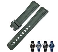 RVHAOODI Bracelet de montre en caoutchouc FKM 20 mm pour Omega 300 AT150 Noir Bleu Vert Plongée Bracelet souple étanche
