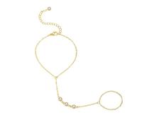 RVHAOODI Cadena para mujeres Pulseras de anillo de dedo Pulseras de diamantes chapadas para mujeres Joyas de moda
