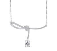 RVHAOODI Collar simple de 1CT Moissanite para mujeres Radiant Cut D Color Lab creado Colgante perfecto para fiestas de ropa diaria Boda