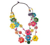 RVHAOODI Collares de múltiples Posiciones con Colgante étnico en FME para Mujeres para Mujeres - Diseño Multicapa con Materiales robustos en cáscara de Coco - Uso Diario