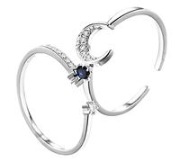 RVHAOODI Elegante conjunto de joyas para mujeres 2pcs anillos ajustables abiertos diseño estético para boda