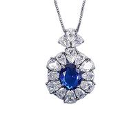 RVHAOODI Gemsets de zafiro High Carbon Diamond Garnecklace Colgante para novia