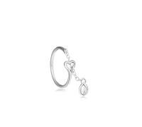 RVHAOODI Heart Love Ajustable con cadena de extensión Simple Stackable Hug anillo Navidad para sus joyas