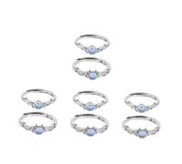 RVHAOODI Kit Scoops Black The Pearl Snake Opal Swavorski Wing Turquesa Anillo