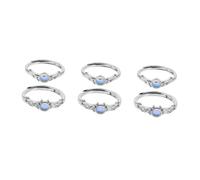 RVHAOODI Kit Scoops Black The Pearl Snake Opal Swavorski Wing Turquesa Anillo