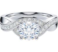 RVHAOODI Moissanite o simulado diamante infinito retorcido retorcido 1CT prometeding anillo de novia para ella para ella