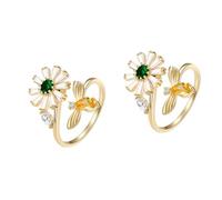 RVHAOODI PCS Fild de abejas de abeja anillo ajustable roto girando elegante joyería de dedo para damas joyas de niñas joyas