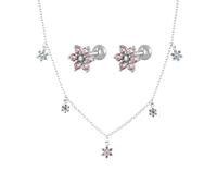 RVHAOODI Pendientes 925 Set de collar - Pendientes colgantes de estrellas Juegos de joyería de collar de cadena de circonía, juego de joyas hechas a mano para mujeres accesorios de compromiso