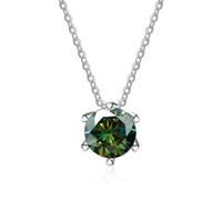 RVHAOODI Posto de moissanite de 1 a 2 D para mujeres rosa/azul/collar verde para mujeres - cumpleaños de San Valentín