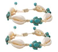 RVHAOODI Pulsera de tortuga de concha natural Juego para joyas de tortuga marina para fiestas en la playa