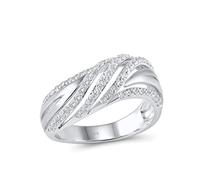 RVHAOODI Rings For Women Engagement Wedding Ring White Cubic Zirconia Stone Pure Chic Jewelry