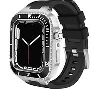 RVHAOODI RuggedzincalloyProtectivEcaseAsAsiliconestrap ， para AppleWatch98745 mmmodificationkitMetalDigitalbezelStainlesssteelband ， FORIWATCHSERIES6SE544MM