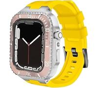 RVHAOODI RuggedzincalloyProtectivEcaseAsAsiliconestrap ， para AppleWatch98745 mmmodificationkitMetalDigitalbezelStainlesssteelband ， FORIWATCHSERIES6SE544MM
