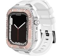 RVHAOODI RuggedzincalloyProtectivEcaseAsAsiliconestrap ， para AppleWatch98745 mmmodificationkitMetalDigitalbezelStainlesssteelband ， FORIWATCHSERIES6SE544MM