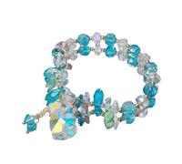 RVHAOODI S, Boaded Natural Blue, brazaletes colgantes de corazón azul, joyas de cristal de reiki elástica para hombres mujeres