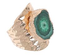 RVHAOODI Selenita de cristal de oro Tamble de oro Pulseras Emerald Amethyst Rose Fidget Gold Gold Rhinestones para mujeres Rings Joyería de ágata simple