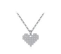 RVHAOODI sparkling heart pendant necklace for women bright clear wedding jewelry Made in China