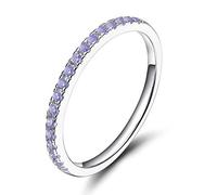 RVHAOODI Tamaño del anillo de compromiso apilable de plata de plata de plata esterlina de 2 mm Siltling Tamaño del anillo de compromiso apilable 3-13