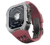 RVHAOODI TitaniumCaserubberStrapForappleWatchSeries456SeSeriesReplacationHigh-Gradesiliconestrap, LuxuryWatchStrapforiWatch44mmWatchstrap