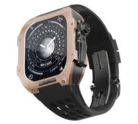 RVHAOODI TitaniumCaserubberStrapForappleWatchSeries456SeSeriesReplacationHigh-Gradesiliconestrap, LuxuryWatchStrapforiWatch44mmWatchstrap