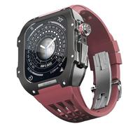 RVHAOODI TitaniumCaserubberStrapForappleWatchSeries456SeSeriesRePlacmentHigh-Gradesiliconestrap, LuxuryWatchStrapforiWatch44mmWatchstrap