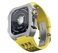 RVHAOODI TitaniumCaserubberStrapForappleWatchSeries456SeSeriesRePlacmentHigh-Gradesiliconestrap, LuxuryWatchStrapforiWatch44mmWatchstrap