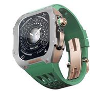 RVHAOODI TitaniumCaserubberStrapForappleWatchSeries456SeSeriesRePlacmentHigh-Gradesiliconestrap, LuxuryWatchStrapforiWatch44mmWatchstrap