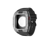 RVHAOODI Últimos accesorios de reloj de lujo de acero inoxidable para una caja de correa de metal de 7/6/5/4/SE para banda iwatch 44 mm 45 mm