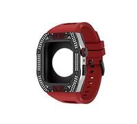 RVHAOODI Últimos accesorios de reloj de lujo de acero inoxidable para una caja de correa de metal de 7/6/5/4/SE para banda iwatch 44 mm 45 mm
