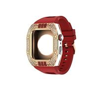 RVHAOODI Últimos accesorios de reloj de lujo de acero inoxidable para una caja de correa de metal de 7/6/5/4/SE para banda iwatch 44 mm 45 mm