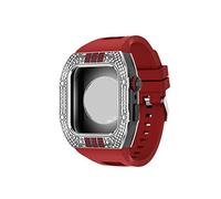 RVHAOODI Últimos accesorios de reloj de lujo de acero inoxidable para una caja de correa de metal de 7/6/5/4/SE para banda iwatch 44 mm 45 mm