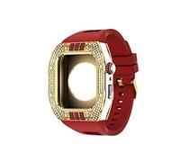RVHAOODI Últimos accesorios de reloj de lujo de acero inoxidable para una caja de correa de metal de 7/6/5/4/SE para banda iwatch 44 mm 45 mm