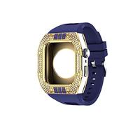 RVHAOODI Últimos accesorios de reloj de lujo de acero inoxidable para una caja de correa de metal de 7/6/5/4/SE para banda iwatch 44 mm 45 mm