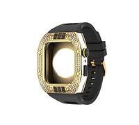 RVHAOODI Últimos accesorios de reloj de lujo de acero inoxidable para una caja de correa de metal de 7/6/5/4/SE para banda iwatch 44 mm 45 mm