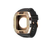 RVHAOODI Últimos accesorios de reloj de lujo de acero inoxidable para una caja de correa de metal de 7/6/5/4/SE para banda iwatch 44 mm 45 mm