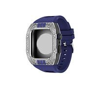 RVHAOODI Últimos accesorios de reloj de lujo de acero inoxidable para una caja de correa de metal de 7/6/5/4/SE para banda iwatch 44 mm 45 mm