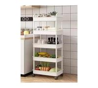 RVIFY Carrito Cocina 1 Carrito de Almacenamiento de plástico rodante de 3-4-5 Capas con reposabrazos-Organizador multihabitación Que Ahorra Espacio, Acabado Mate Carritos de Servicio(5-Layer Black)