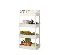 RVIFY Carrito Cocina 1 Carrito de Almacenamiento de plástico rodante de 3-4-5 Capas con reposabrazos-Organizador multihabitación Que Ahorra Espacio, Acabado Mate Carritos de Servicio(4-Layer Black)
