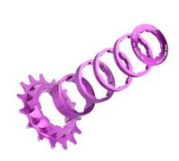 RVIFY Compatible con el Kit de conversión de Rueda Libre de una Sola Velocidad Tanke, 18 Dientes, piñón de Cassette, aleación de Aluminio 7075 CNC.(15T Purple)