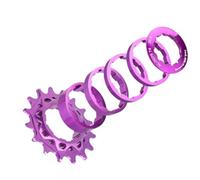RVIFY Compatible con el Kit de conversión de Rueda Libre de una Sola Velocidad Tanke, 18 Dientes, piñón de Cassette, aleación de Aluminio 7075 CNC.(16T Purple)