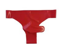 Rvlaugoaa Látex Bóxers para Hombre,Latex Calzoncillos Slips Pantalones Cortos de Caucho,Hecho a Mano Ropa Interior Bóxer Shorts (L,Rojo)