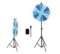 RVOWTAGL 60cm Ruleta De La Suerte Altura Ajustable 100-200cm, Roda De Premio 14 Ranuras Coloridas para Carnaval y Feria Comercia,Blue