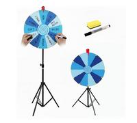 RVOWTAGL 60cm Ruleta De La Suerte con Trípode Ajustable 100-200cm, Roda De Premio con 14 Ranuras para Palabras Fiestas Carnaval,Blue