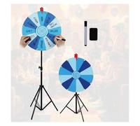 RVOWTAGL 60cm Ruleta Giratoria con Ajustable Soporte de 100-200cm, Roda De Premio con 14 Ranuras para Carnaval y Feria Comercia,Blue