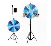 RVOWTAGL 60cm Ruleta Giratoria con Trípode Ajustable 100-200cm, Rueda De La Fortuna con 14 Ranuras para Carnaval y Feria Comercia,Blue