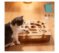 RVOWTAGL Cat Box Maze Maze Nail File Sandpaper Inside, Cat Scratch Enrichment Puzzle Box, Alternative to Clippers and Grinders with 1 Bell Balls and 2 Balls