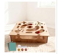 RVOWTAGL Cat Nail File Enrichment Box Contains Sandpaper Inside,Replaceable, Cat Scratch Puzzle Enrichment Box Nail File, Alternative to Clippers and Grinders with 1 Bell Balls and 2 Balls